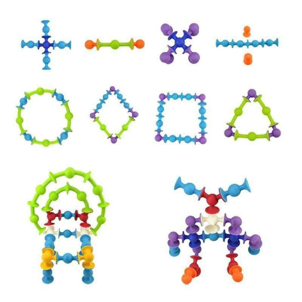 Planet Gates Pop Suckers Funny Silicone Block Soft Building Blocks Kids DIY Model Construction Toy For Children Boys Girls Christmas Gift