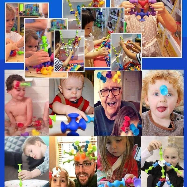 Planet Gates Pop Suckers Funny Silicone Block Soft Building Blocks Kids DIY Model Construction Toy For Children Boys Girls Christmas Gift