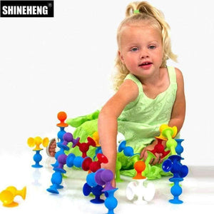 Planet Gates Pop Suckers Funny Silicone Block Soft Building Blocks Kids DIY Model Construction Toy For Children Boys Girls Christmas Gift