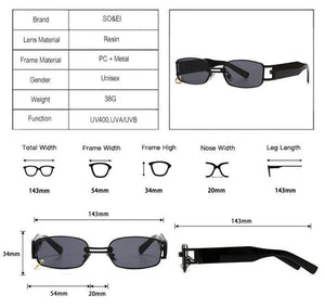 Planet Gates Popular Fashion Small Rectangle Women Luxury Sunglasses Brand Designer Vintage Punk Men Sun Glasses Shades UV400