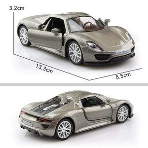Planet Gates Porsche 918 Grey Birthday Gift 1:36 Alloy Car Model Simulation Exquisite Diecasts Toy Vehicle RMZ city Maserati Aston Martin Doors Open Pull Back