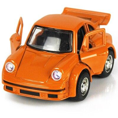 Planet Gates Porsche Orange Kids Diecast Metal Simulation Model Car Toy Mini Pull Back Beetle Car Birthday Gifts for 3 4 5 6 Years Old Boys Girls Toddlers