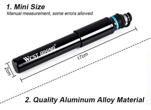 Planet Gates Portable Bicycle Pump 150PSI Presta/Schrader Road MTB Mountain Bike Pump Cycling Inflator Hand Pump For Bicycle