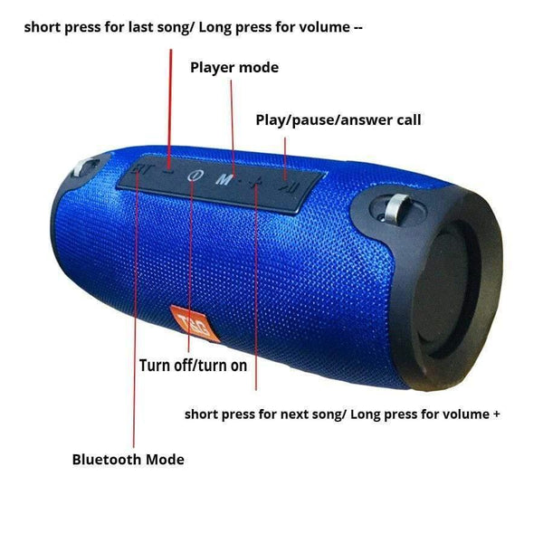 Planet Gates Portable Bluetooth Speaker Outdoor Waterproof Stereo Column Wireless Speakers With Mic FM Radio MP3 Bass Sound Box Dropshipping