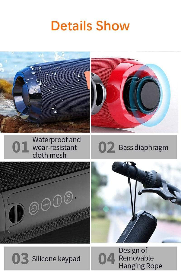 Planet Gates Portable Bluetooth Speaker Wireless Bass Subwoofer Waterproof Outdoor Speakers Boombox AUX TF USB Stereo Loudspeaker Music Box