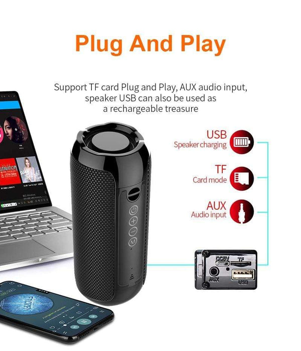 Planet Gates Portable Bluetooth Speaker Wireless Bass Subwoofer Waterproof Outdoor Speakers Boombox AUX TF USB Stereo Loudspeaker Music Box