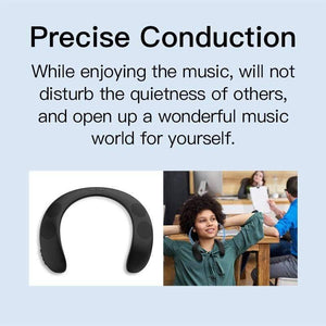 Planet Gates Portable Bluetooth Speaker Wireless Speaker Bass Bluedio HS Neck-mounted Speaker Bluetooth 5.0 FM Radio Support SD Card Slot (Black 1" Speaker)