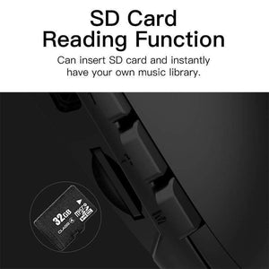 Planet Gates Portable Bluetooth Speaker Wireless Speaker Bass Bluedio HS Neck-mounted Speaker Bluetooth 5.0 FM Radio Support SD Card Slot (Black 1" Speaker)