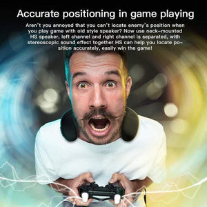 Planet Gates Portable Bluetooth Speaker Wireless Speaker Bass Bluedio HS Neck-mounted Speaker Bluetooth 5.0 FM Radio Support SD Card Slot (Black 1" Speaker)