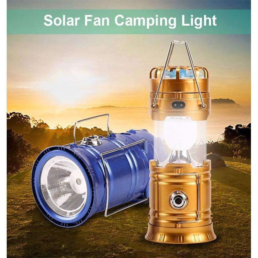 Portable Camping Lantern Light Solar Rechargeable Flashlight EU/US Plug ...