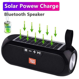 Planet Gates Portable Column WirelessBluetooth Bass Speaker Stereo Music Box Solar Power Bank Boombox Waterproof USB AUX FM Radio Super Bass
