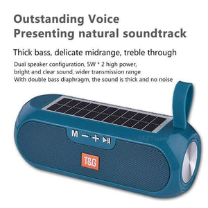 Planet Gates Portable Column WirelessBluetooth Bass Speaker Stereo Music Box Solar Power Bank Boombox Waterproof USB AUX FM Radio Super Bass