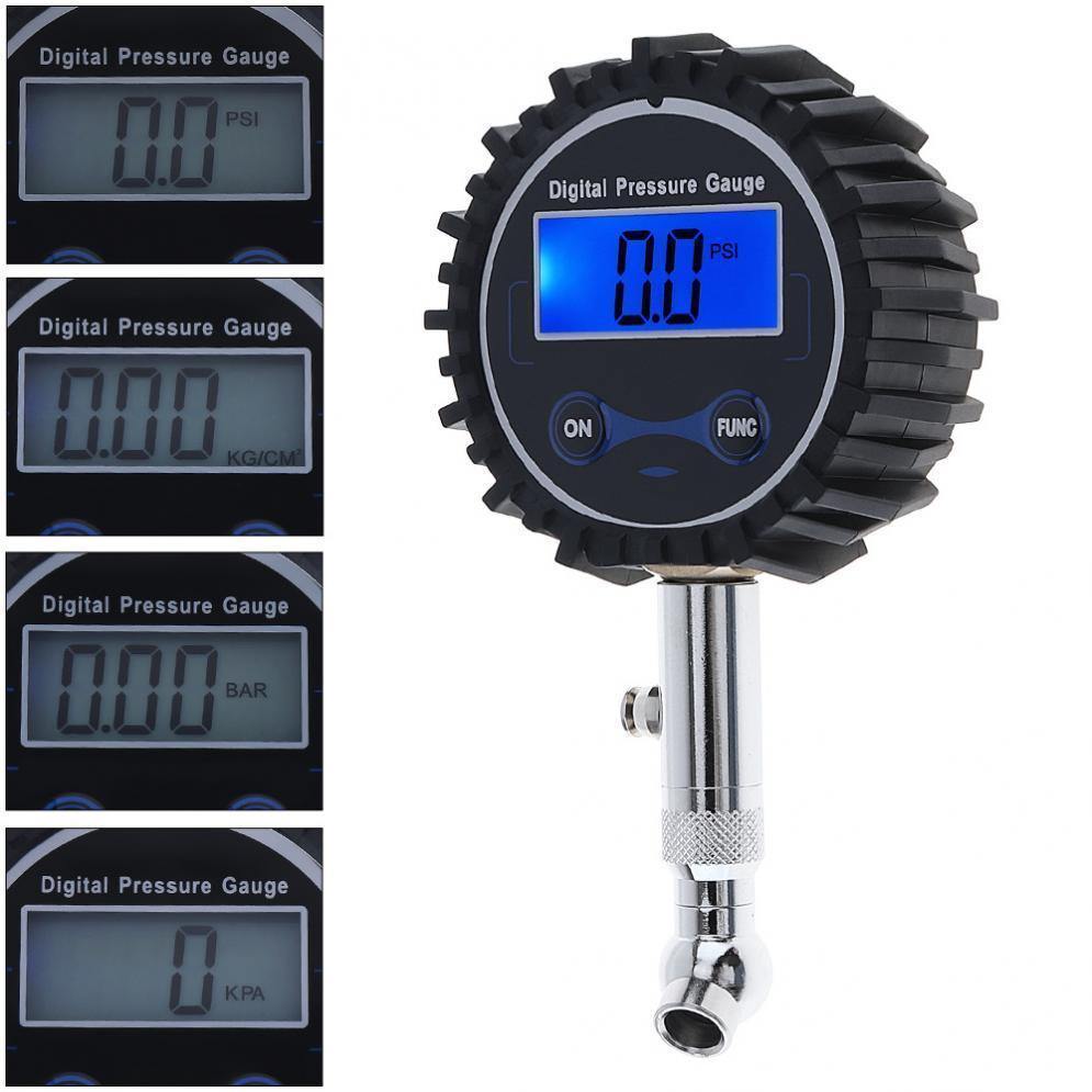 Planet Gates Portable Electronic Digital Pressure Gaue Tire Gauge with Short Pressure Measuring Blue Backlight Night Vision for Car Tire