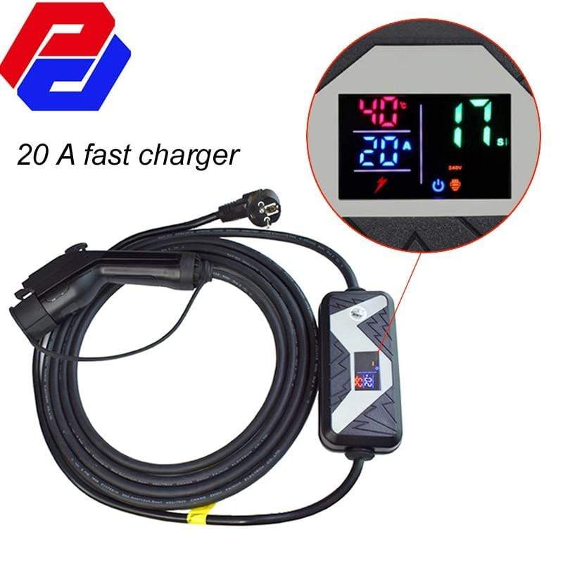 Planet Gates Portable EV Quick Charger SAE J1772 10A 13A 16A 20A Home Electric Vehicle Car Charging EVSE Station Type 1 For Ford For Nissan