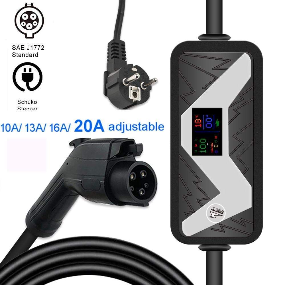 Planet Gates Portable EV Quick Charger SAE J1772 10A 13A 16A 20A Home Electric Vehicle Car Charging EVSE Station Type 1 For Ford For Nissan