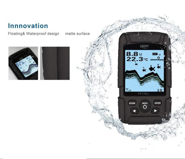 Planet Gates Portable Fish Finder Wireless 180m 90 degree Sonar Fishfinder multi-language 45m Fish Depth Alarm Echo Sounder