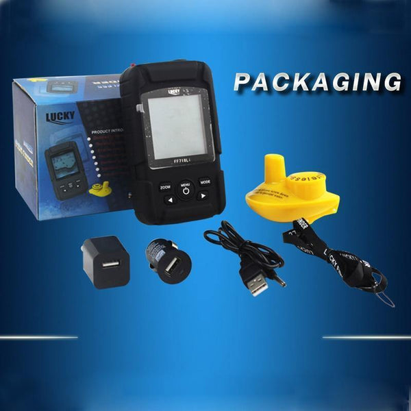 Planet Gates Portable Fish Finder Wireless 180m 90 degree Sonar Fishfinder multi-language 45m Fish Depth Alarm Echo Sounder