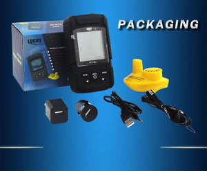 Planet Gates Portable Fish Finder Wireless 180m 90 degree Sonar Fishfinder multi-language 45m Fish Depth Alarm Echo Sounder