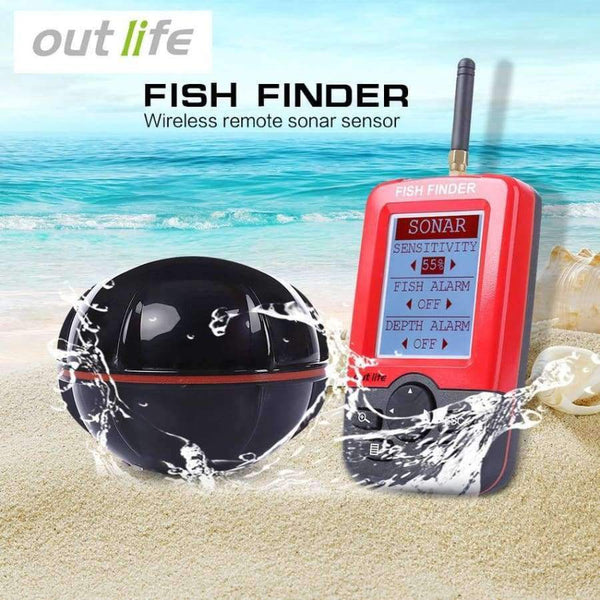 Planet Gates Portable Fishing Fish Finder Sonar Sounder Alarm Transducer Fishfinder 100M Fishing Wireless Echo With English Display