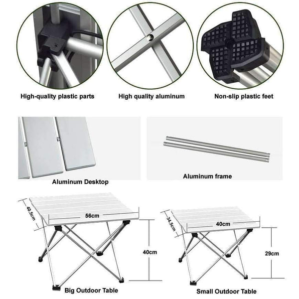 Planet Gates Portable Foldable Folding Table Desk Furniture Outdoor Picnic Aluminium Alloy Free Shipping