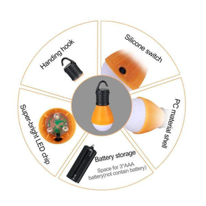 Planet Gates Portable LED Camping Lantern Waterproof AAA Battery Powered LED Diode Tent Lamp Outdoor Hiking Emergency Light Bulb