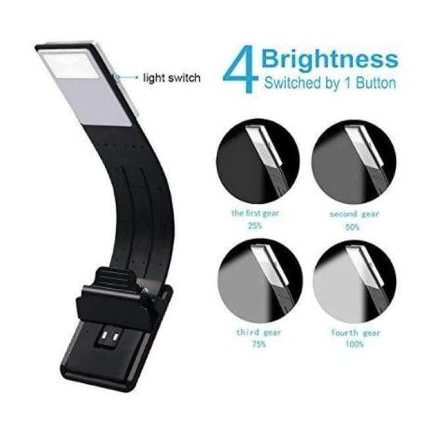 Planet Gates Portable LED Reading Compact Book Light With Detachable Flexible Clip-on LED Lamp USB Rechargeable  Detachable Clip Read Lamp