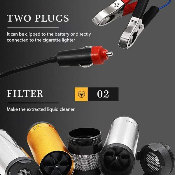 Planet Gates Portable Mini 12V 24V DC Electric Submersible Pump For Pumping Diesel Oil Water Aluminum Alloy Shell 12L/min Fuel Transfer Pump