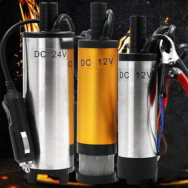 Planet Gates Portable Mini 12V 24V DC Electric Submersible Pump For Pumping Diesel Oil Water Aluminum Alloy Shell 12L/min Fuel Transfer Pump