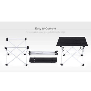 Planet Gates Portable Outdoor BBQ Camping Picnic Aluminum Alloy Folding Table Portable Lightweight Rain-Proof Mini Rectangle Table