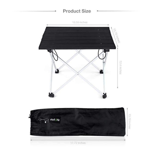 Portable Outdoor BBQ Camping Picnic Aluminum Alloy Folding Table Portable Lightweight Rain-Proof Mini Rectangle Table