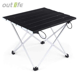 Planet Gates Portable Outdoor BBQ Camping Picnic Aluminum Alloy Folding Table Portable Lightweight Rain-Proof Mini Rectangle Table