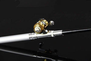 Planet Gates Portable Pocket Telescopic Mini Fishing Rod Pole Pen Shape Folded Fishing Rod With Reel Wheel For Outdoor River Lake Fishing