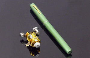 Planet Gates Portable Pocket Telescopic Mini Fishing Rod Pole Pen Shape Folded Fishing Rod With Reel Wheel For Outdoor River Lake Fishing