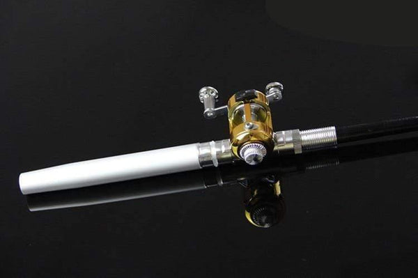 Planet Gates Portable Pocket Telescopic Mini Fishing Rod Pole Pen Shape Folded Fishing Rod With Reel Wheel For Outdoor River Lake Fishing