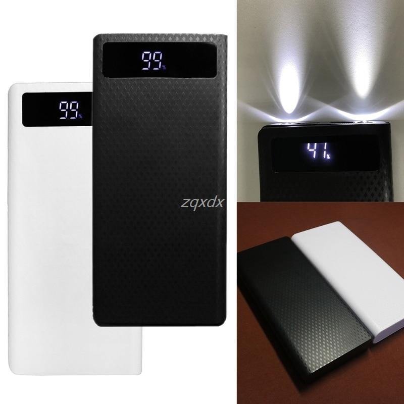 Planet Gates Portable Slim Dual USB LED Light 8x 18650 Battery DIY Power Bank Box Holder Case For Mobile Phone Z07 Drop ship
