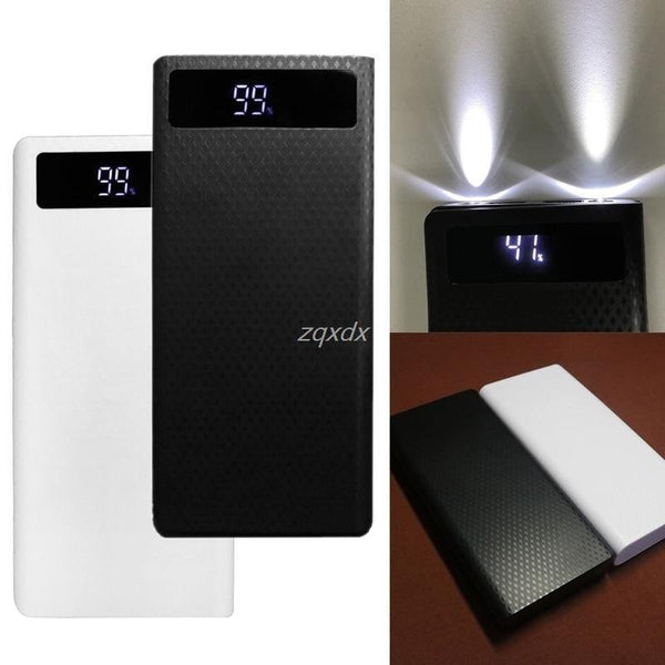 Planet Gates Portable Slim Dual USB LED Light 8x 18650 Battery DIY Power Bank Box Holder Case For Mobile Phone Z07 Drop ship