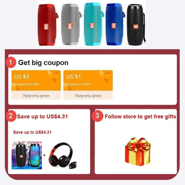 Planet Gates Portable Speakers Bluetooth Column Wireless Bluetooth Speaker Powerful High BoomBox Outdoor Bass HIFI TF FM Radio With LED Light