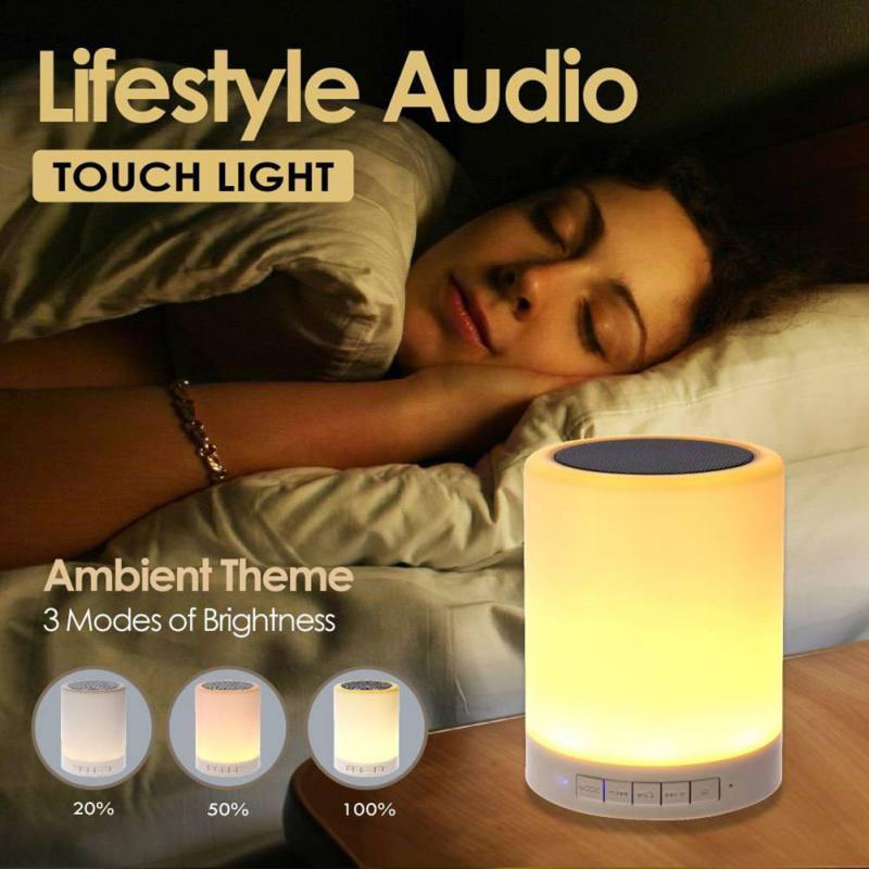 Planet Gates Portable Wireless Bluetooth Speaker Mini Player Touch Pat Light Colorful LED Night Light Bedside Table Lamp For Better Sleeps
