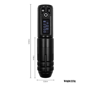 Planet Gates Portable Wireless Tattoo Machine German Motor Low Vibration Rotary Tattoo Pen with Replaceable Battery for Permanent Makeup