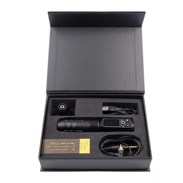 Planet Gates Portable Wireless Tattoo Machine German Motor Low Vibration Rotary Tattoo Pen with Replaceable Battery for Permanent Makeup