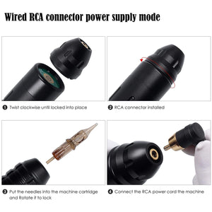 Planet Gates Portable Wireless Tattoo Machine German Motor Low Vibration Rotary Tattoo Pen with Replaceable Battery for Permanent Makeup