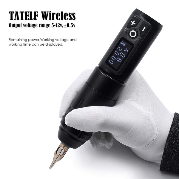 Planet Gates Portable Wireless Tattoo Machine German Motor Low Vibration Rotary Tattoo Pen with Replaceable Battery for Permanent Makeup