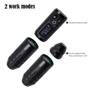 Planet Gates Portable Wireless Tattoo Machine German Motor Low Vibration Rotary Tattoo Pen with Replaceable Battery for Permanent Makeup
