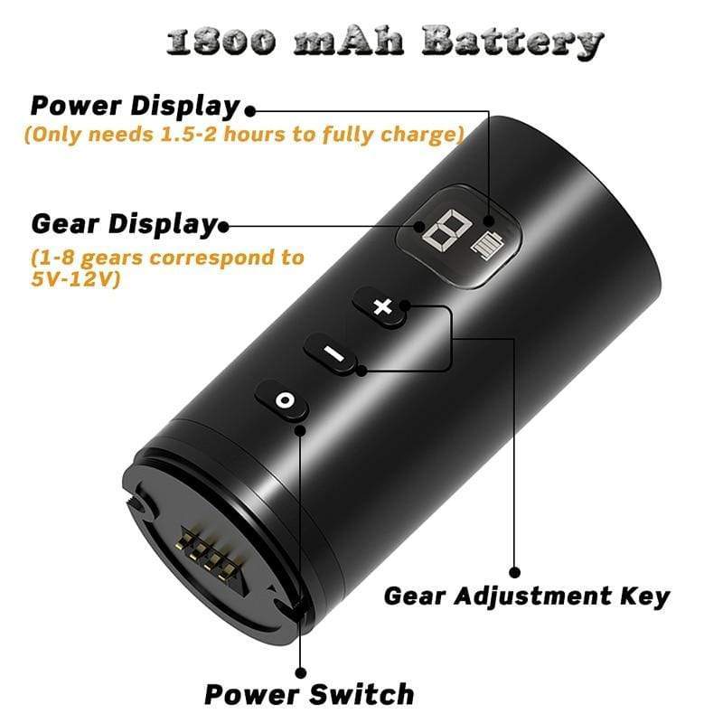 Planet Gates Portable Wireless Tattoo Machine Pen Strong Coreless Motor Detachable Design 1800 mAh Lithium Battery Fast Charge