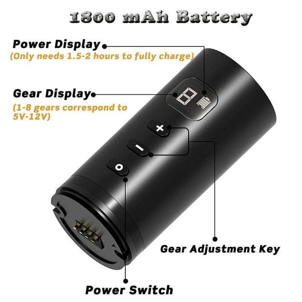 Planet Gates Portable Wireless Tattoo Machine Pen Strong Coreless Motor Detachable Design 1800 mAh Lithium Battery Fast Charge