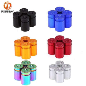 POSSBAY Black Car Wheel Air Valve Caps Auto Motorcycle Airtight Tyre Tire Valve Cap Cover Accessories Parts for Ford VW BMW