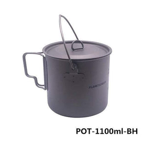 Planet Gates POT-1100ml-BH 1100ml 1950ml Ultralight Outdoor Camping Titanium Pot & pan Cooking Pot fry pan Titanium Cookware Sets Pot
