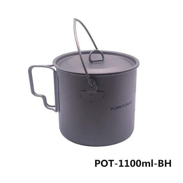 Planet Gates POT-1100ml-BH 1100ml 1950ml Ultralight Outdoor Camping Titanium Pot & pan Cooking Pot fry pan Titanium Cookware Sets Pot