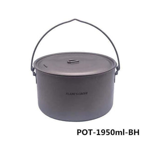 Planet Gates POT-1950ml-BH 1100ml 1950ml Ultralight Outdoor Camping Titanium Pot & pan Cooking Pot fry pan Titanium Cookware Sets Pot