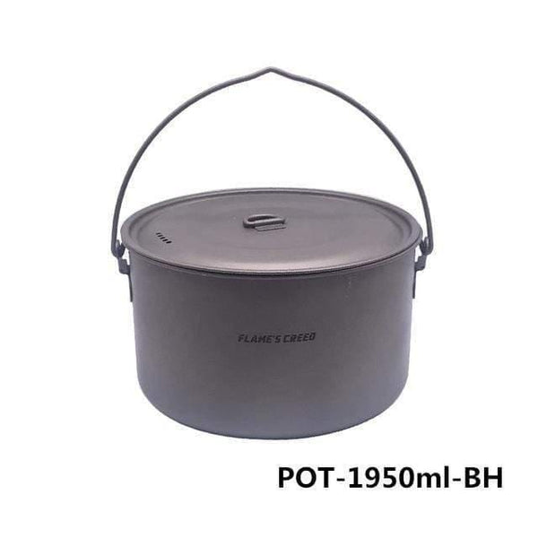 Planet Gates POT-1950ml-BH 1100ml 1950ml Ultralight Outdoor Camping Titanium Pot & pan Cooking Pot fry pan Titanium Cookware Sets Pot
